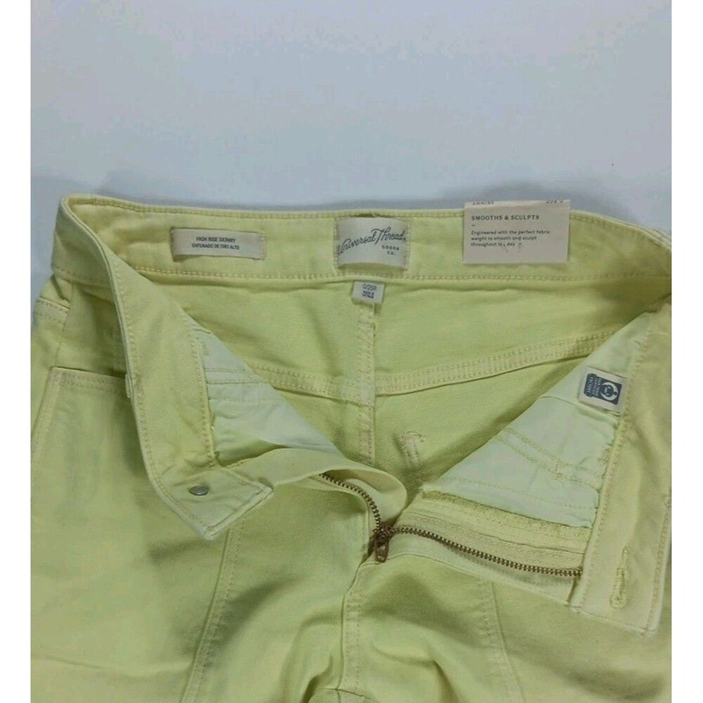 NWT Universal Thread High Rise Skinny Jeans Yellow Denim Slimming Pants 00 25R - Picture 8 of 10